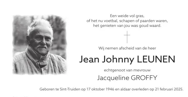 Johnny Leunen overleden